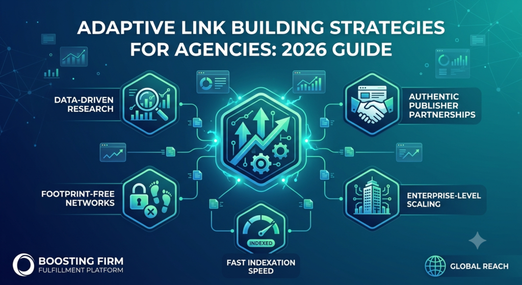 Adaptive link building strategies for agencies optimization infographic