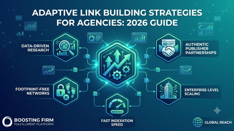 Adaptive link building strategies for agencies optimization infographic
